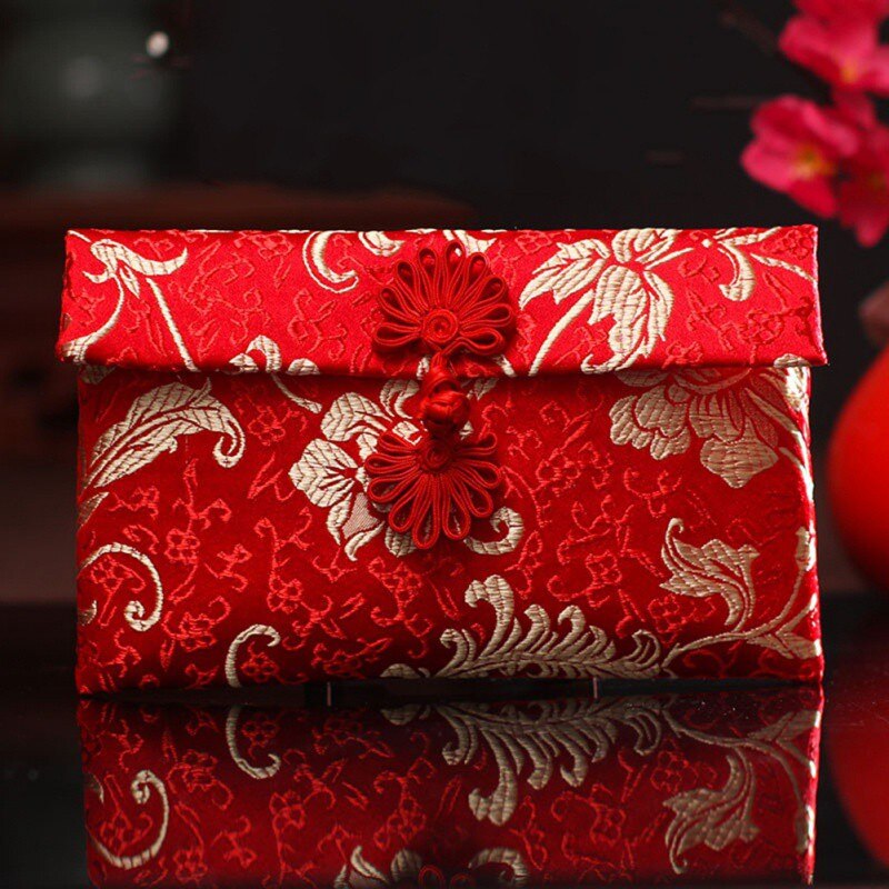 Red Brocade Gift Envelopes for Auspicious Giving