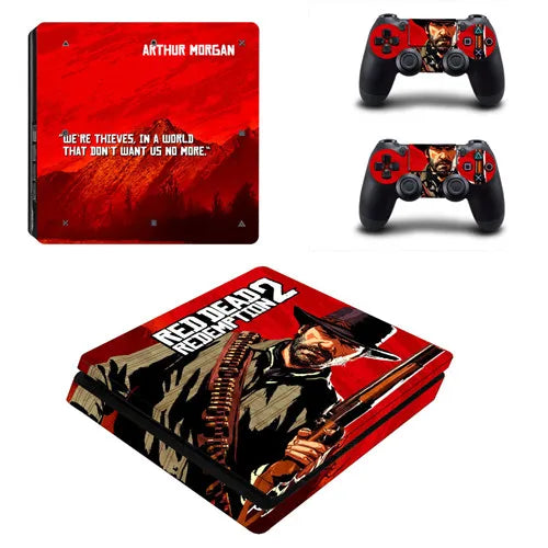 PS4 Slim Skin Sticker Red Dead Redemption 2 Set