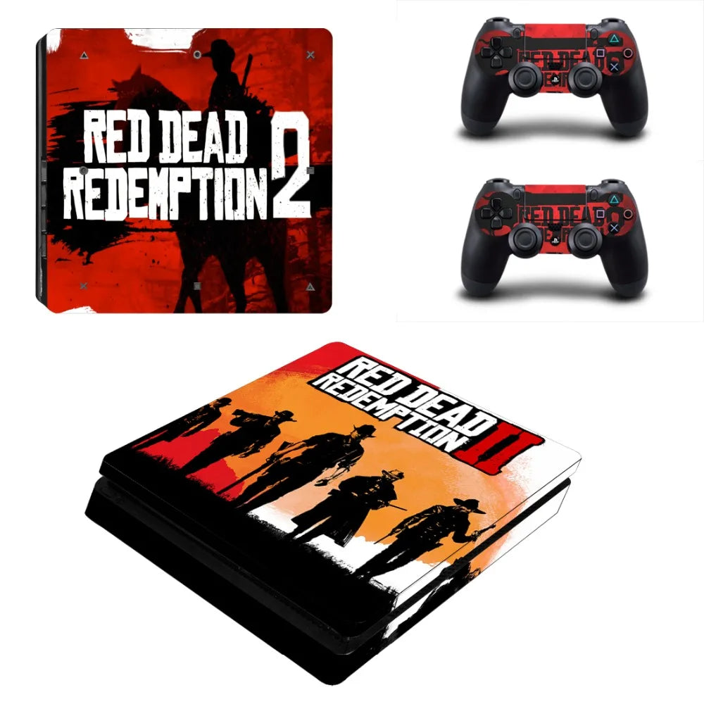 PS4 Slim Skin Sticker Red Dead Redemption 2 Set