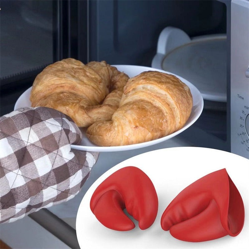 Red Silicone Pot Handle Grips: Lobster Claw Heat Guard