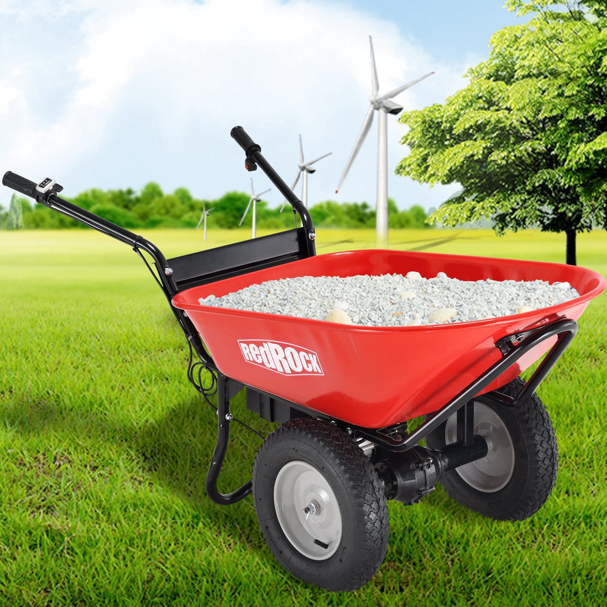 Electric Wheelbarrow Utility Cart, 330 lb Capacity