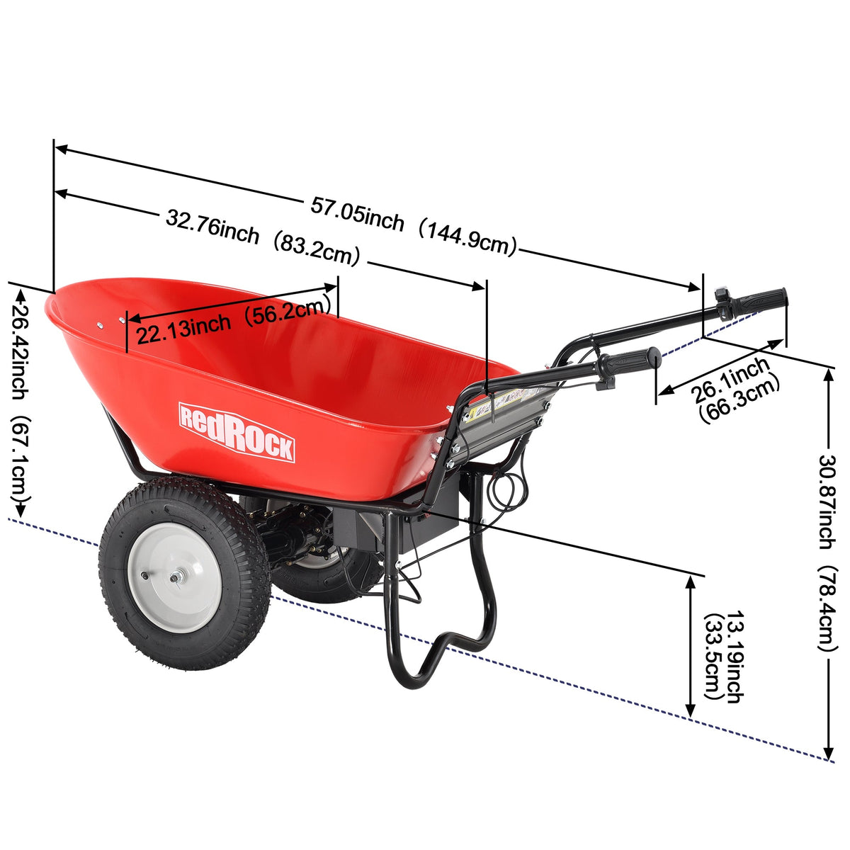Electric Wheelbarrow Utility Cart, 330 lb Capacity