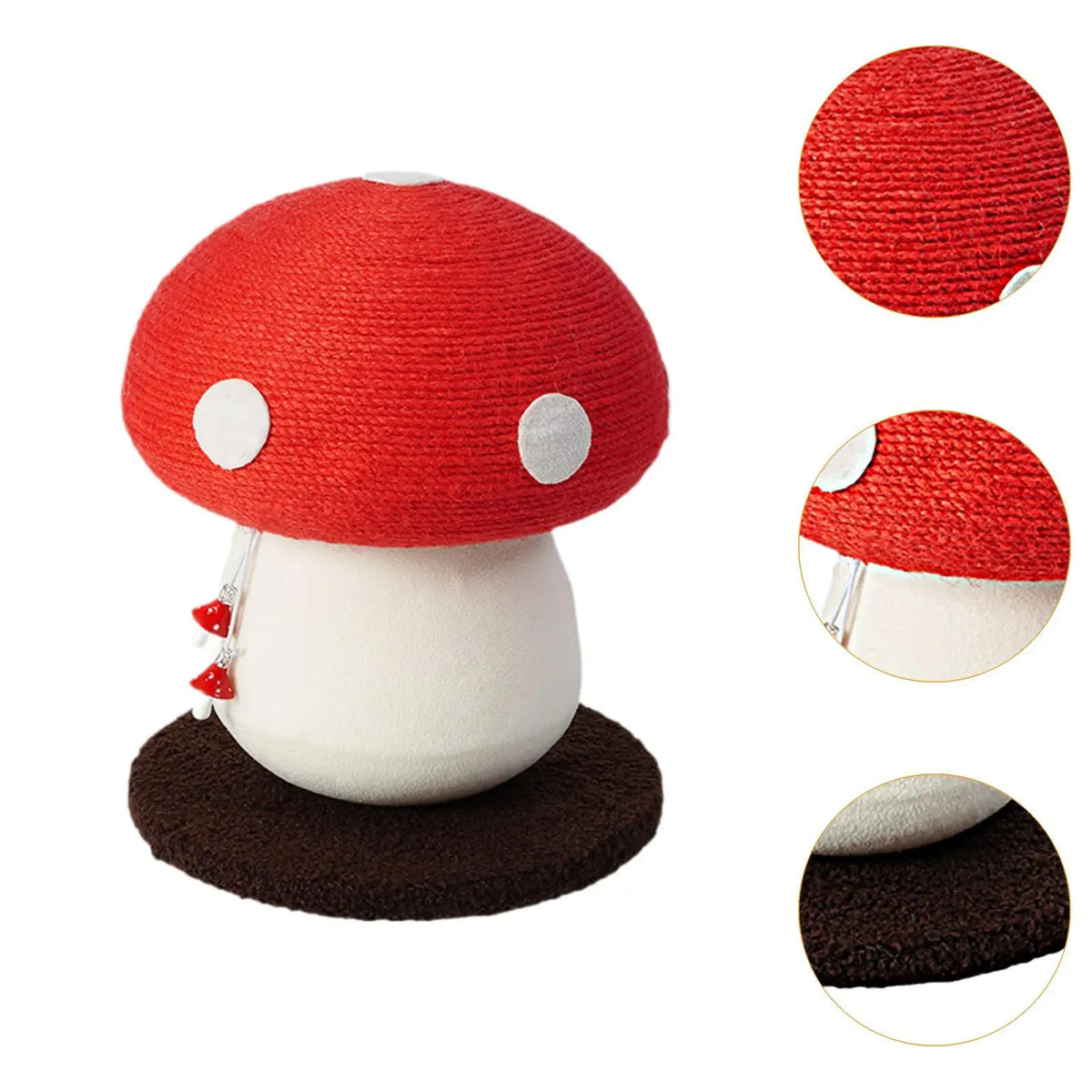 Mushroom Cat Scratching Post With Elevated Resting Perch