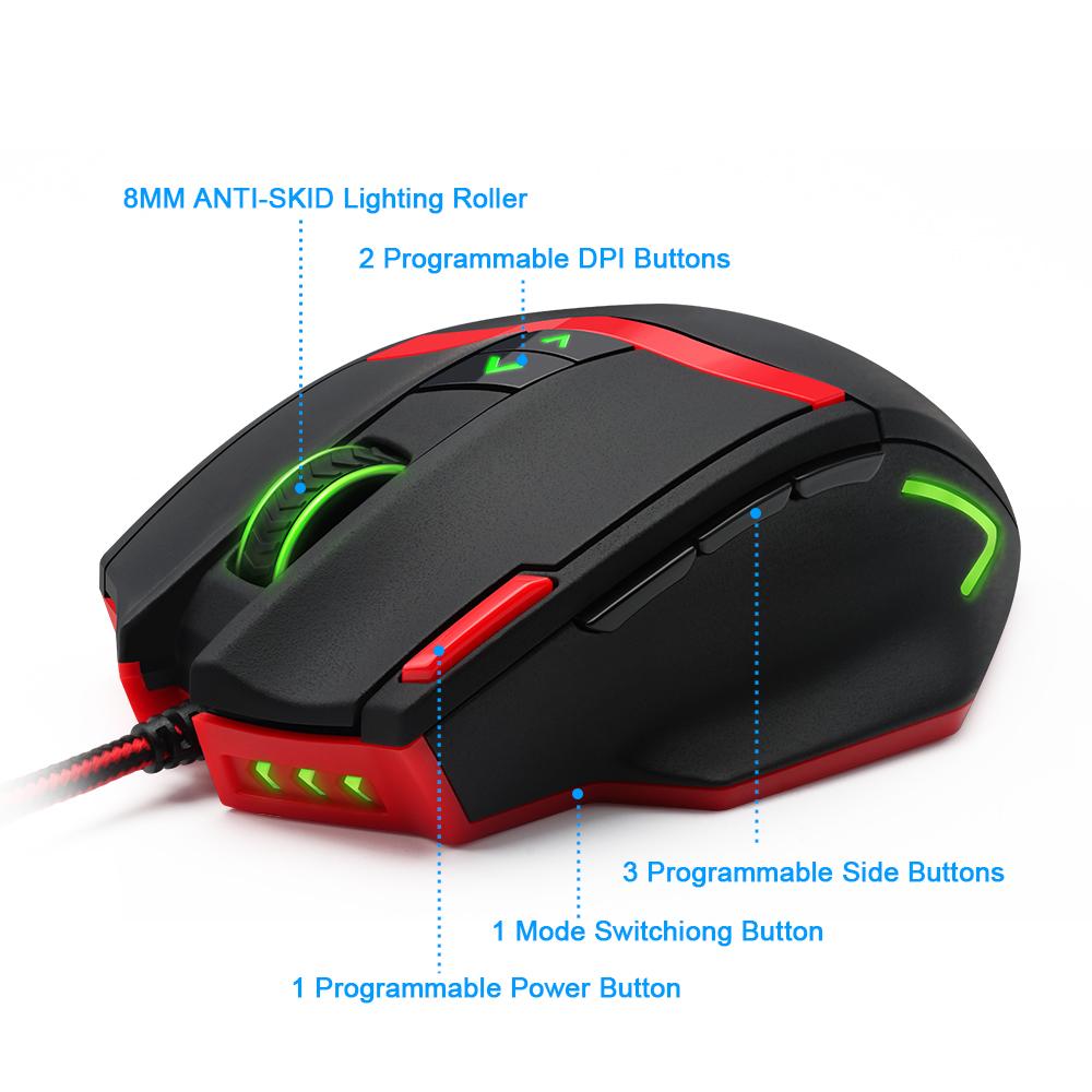 Gaming Mouse 16400 DPI with 9 Programmable Buttons