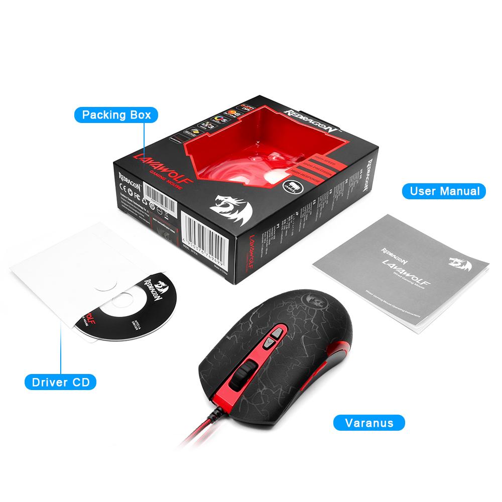 Wired Gaming Mouse 6400 DPI with Lightning LED Lights