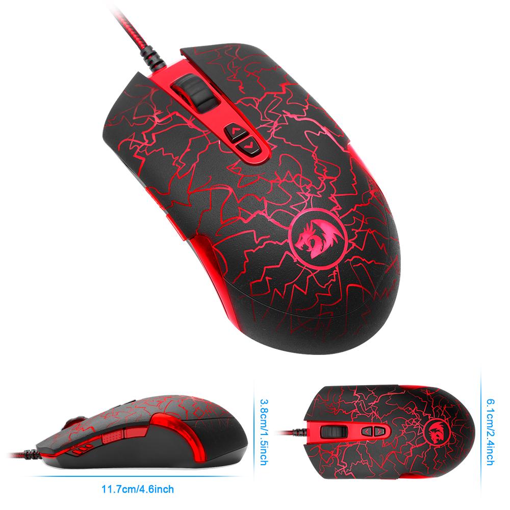 Wired Gaming Mouse 6400 DPI with Lightning LED Lights