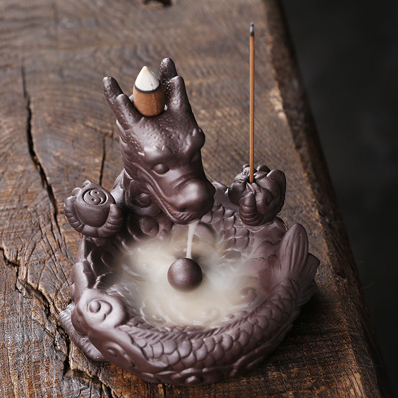 Dragon Backflow Incense Burner for Mystical Home Decor