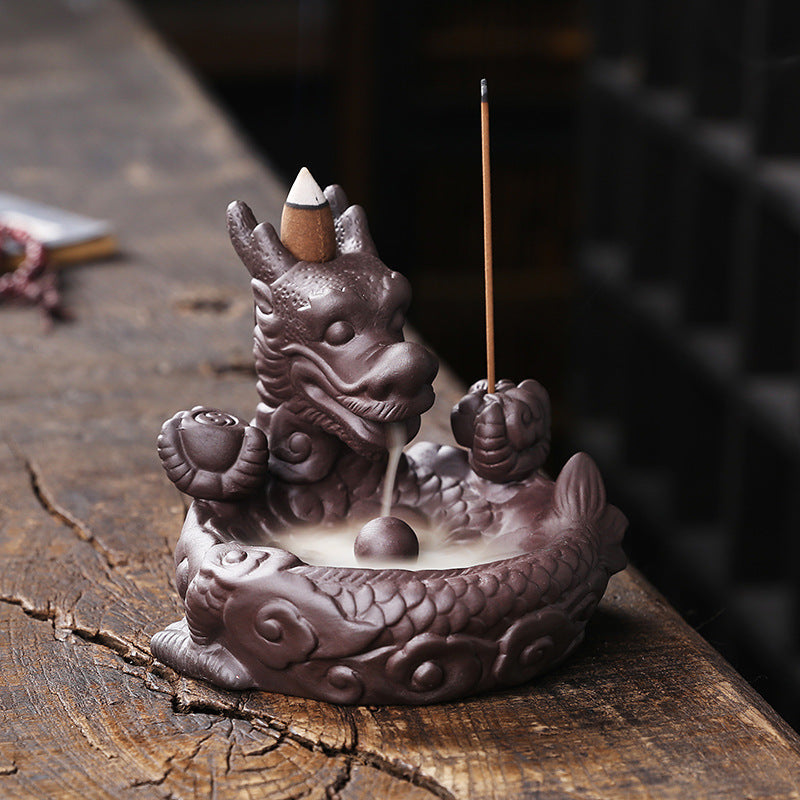 Dragon Backflow Incense Burner for Mystical Home Decor