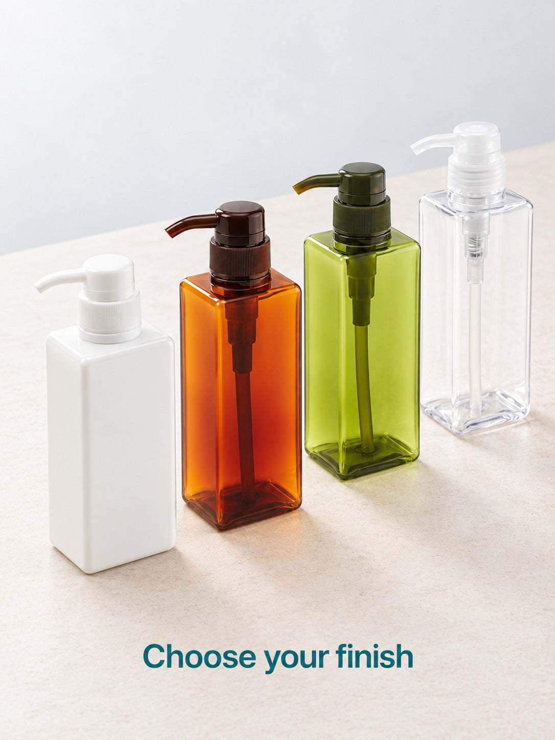 Refillable Square Lotion Pump Bottle for Bathroom Storage