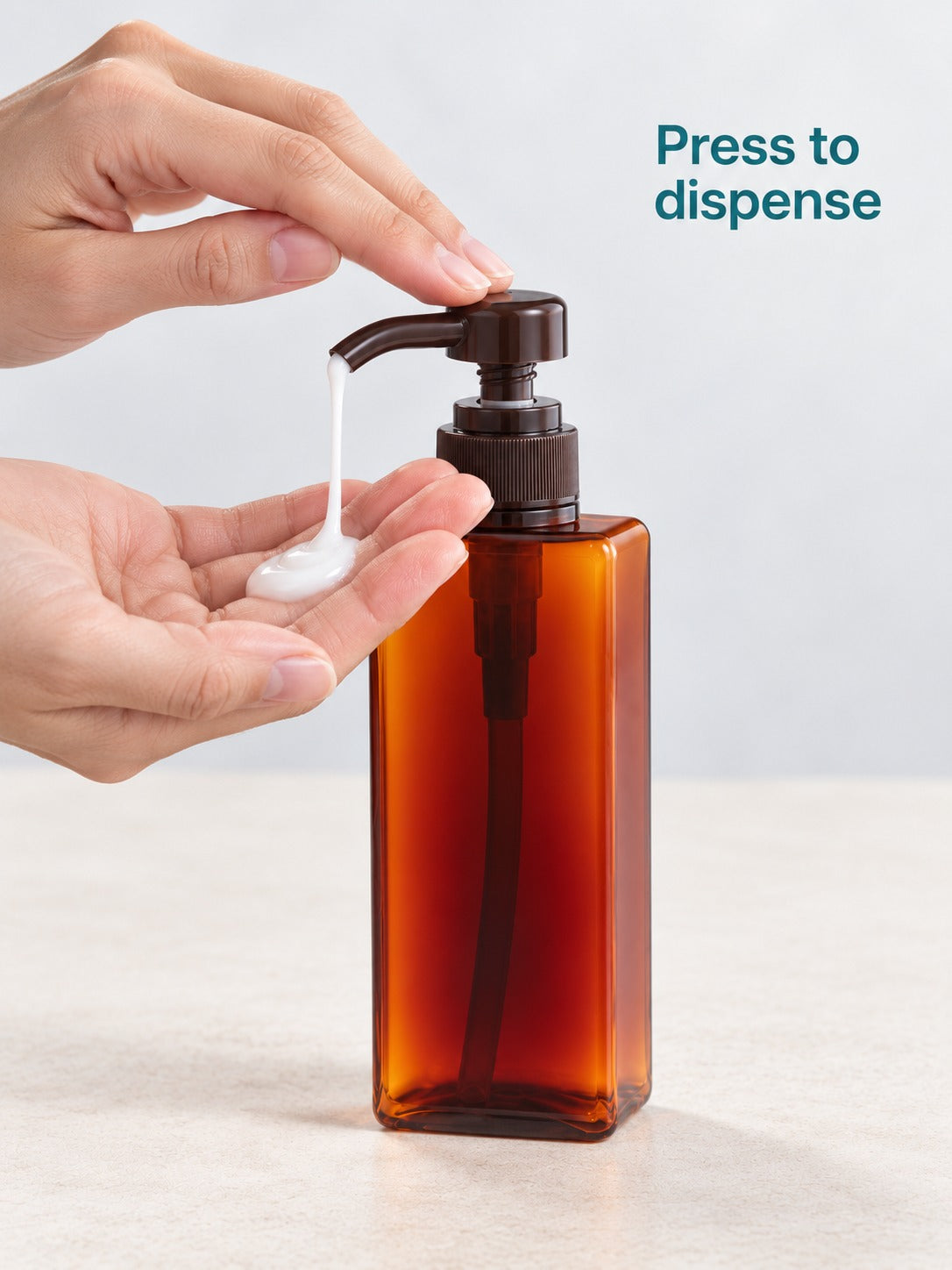 Refillable Square Lotion Pump Bottle for Bathroom Storage