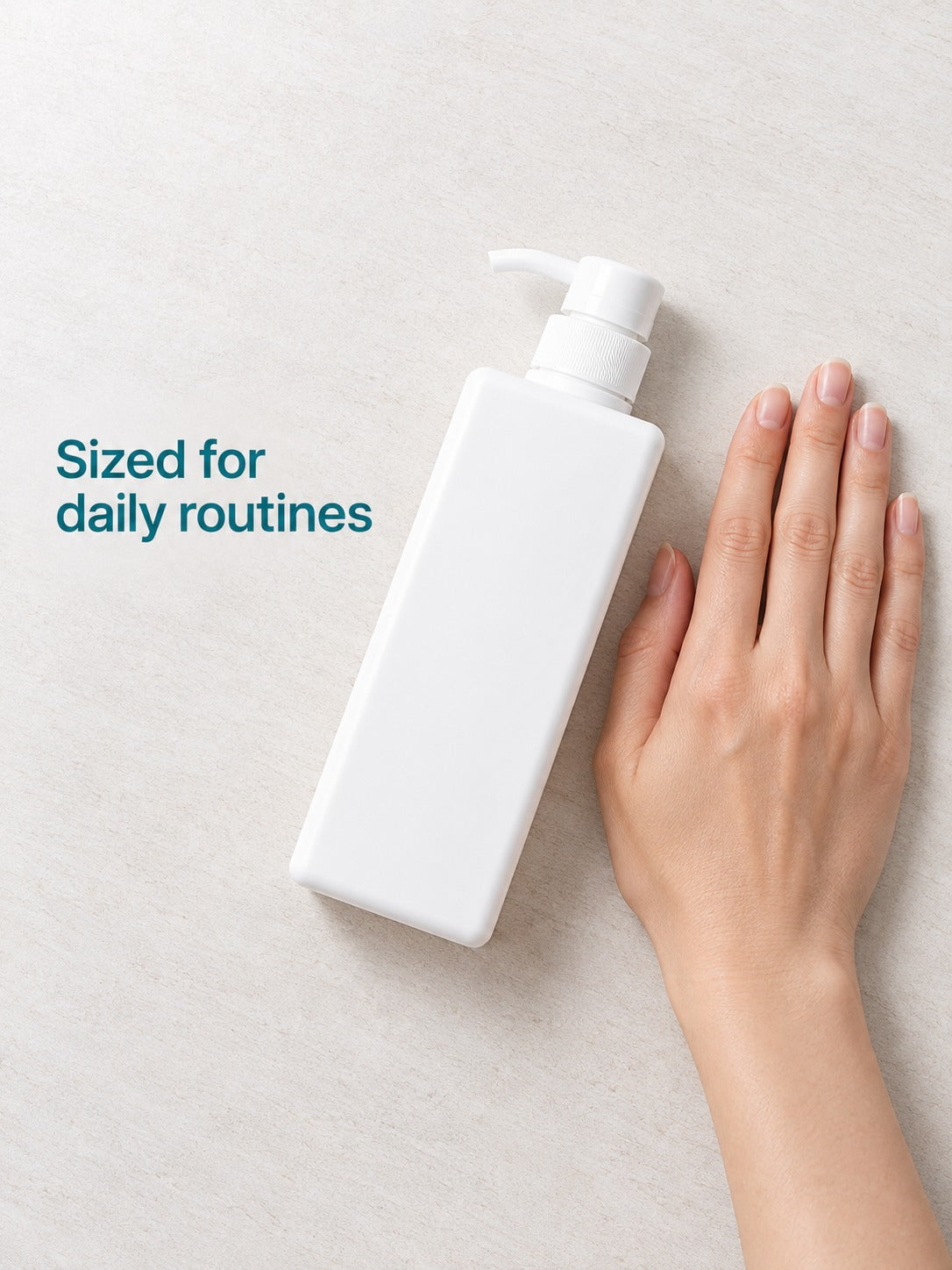 Refillable Square Lotion Pump Bottle for Bathroom Storage