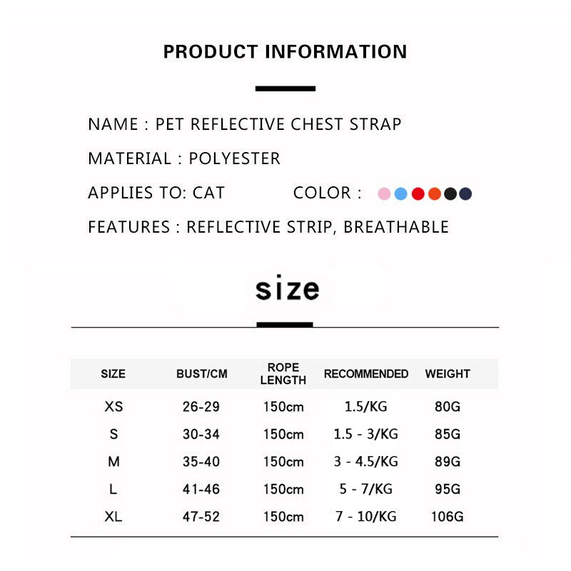 Reflective Cat Harness Leash Set for Safer Outdoor Walks