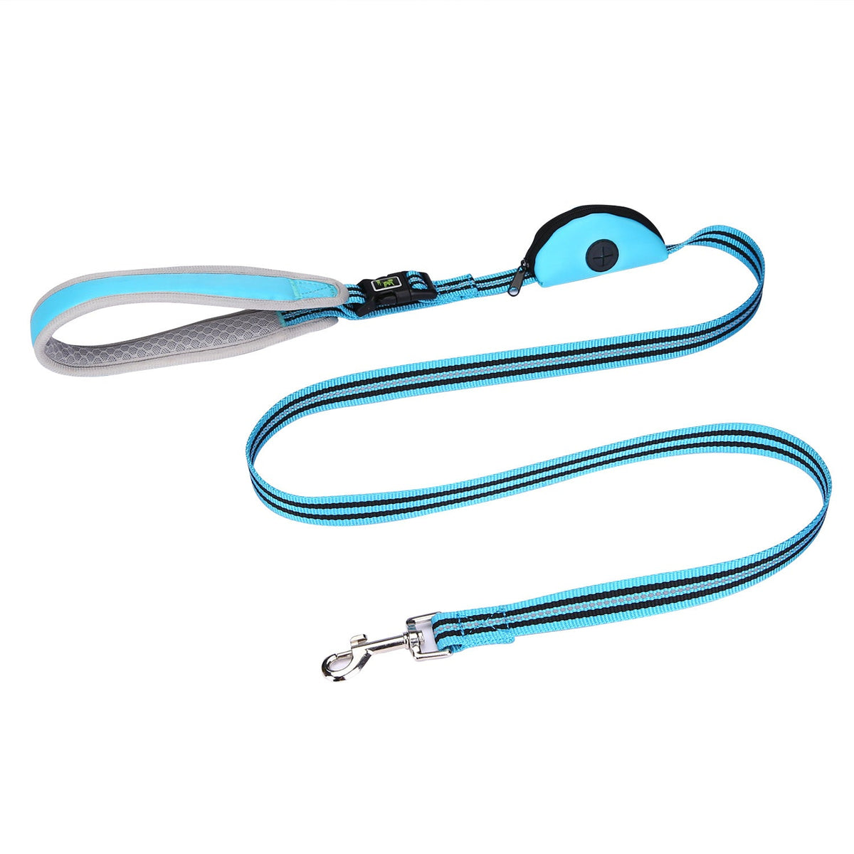 Reflective Dog Leash with Padded Grip & Waste Bag