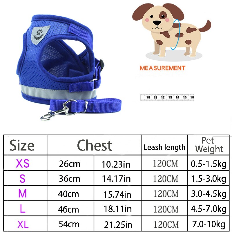 Reflective Dog Harness and Leash Set for Safer Walks
