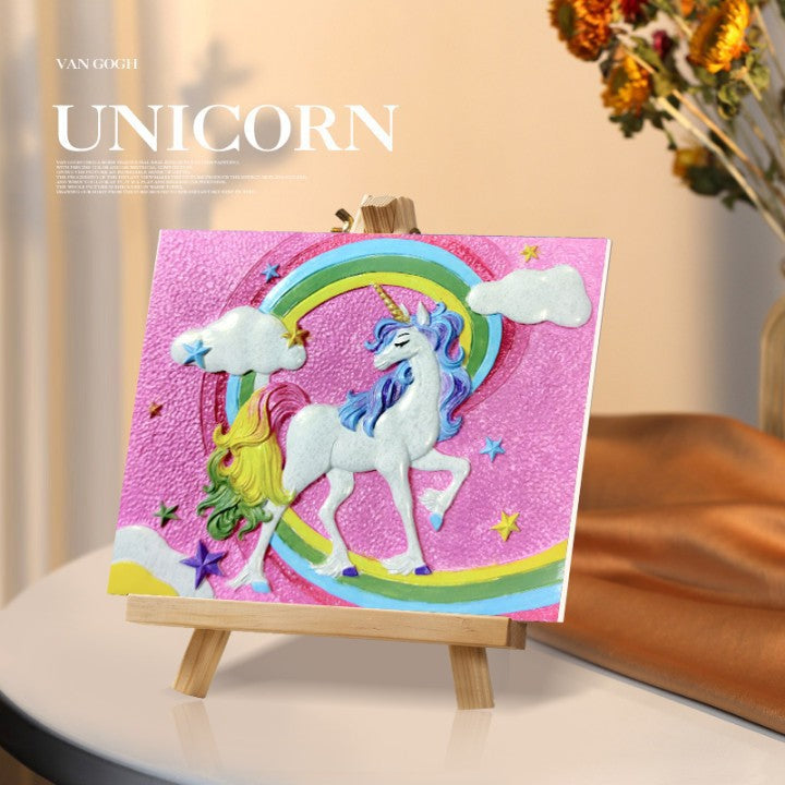 Relief Unicorn Painting Kit for Colorful DIY Decor