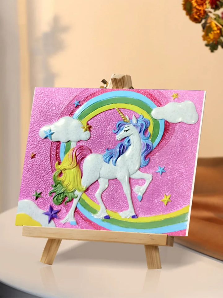 Relief Unicorn Painting Kit for Colorful DIY Decor