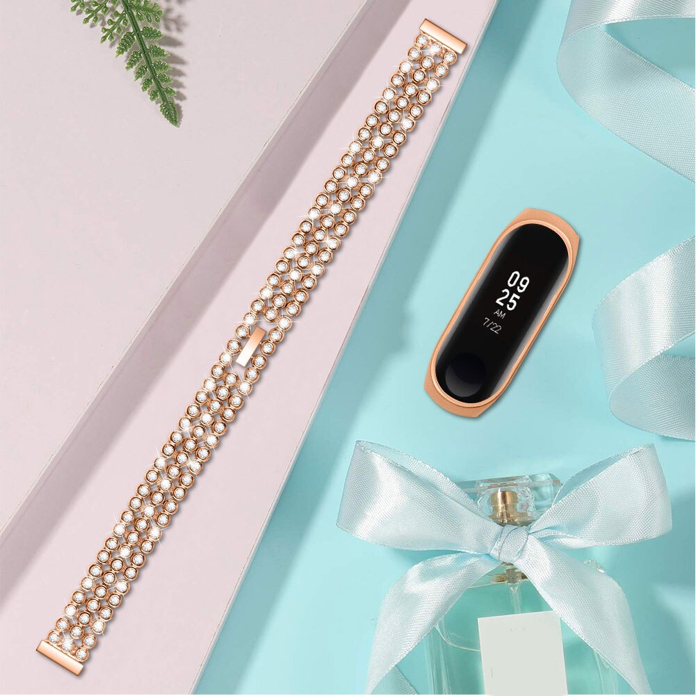 Rhinestone Stainless Steel Band for Xiaomi Mi Band 4