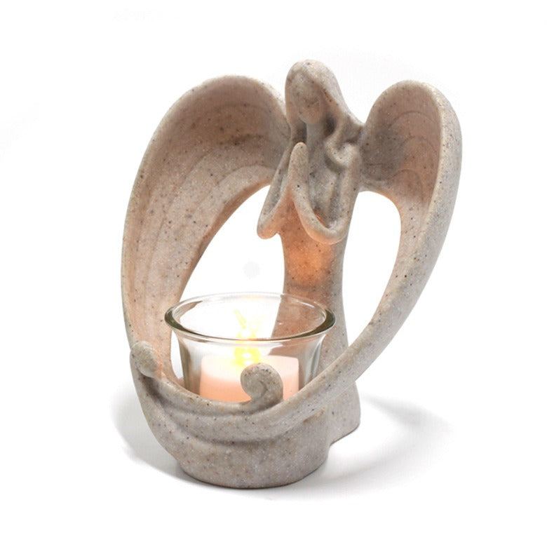 Resin Angel Candle Holder for Calming Table Displays