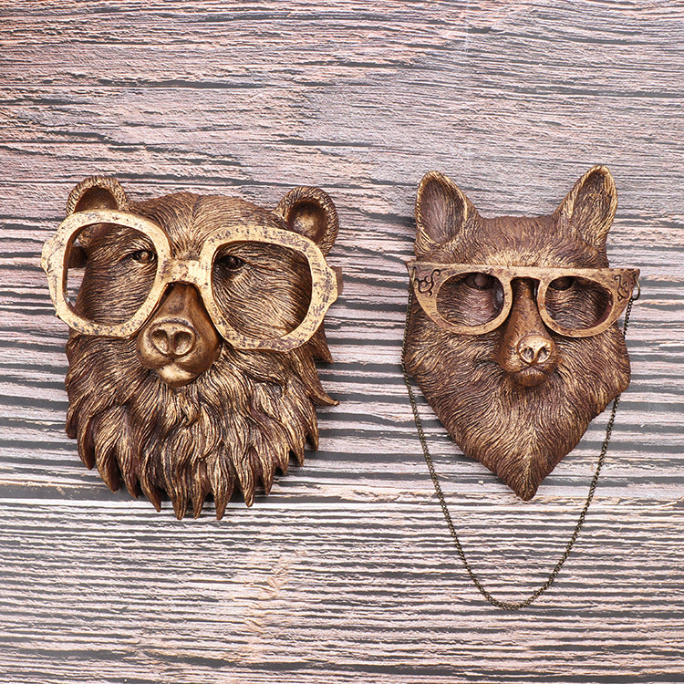 Resin Animal Wall Ornaments for Rustic Halloween Decor