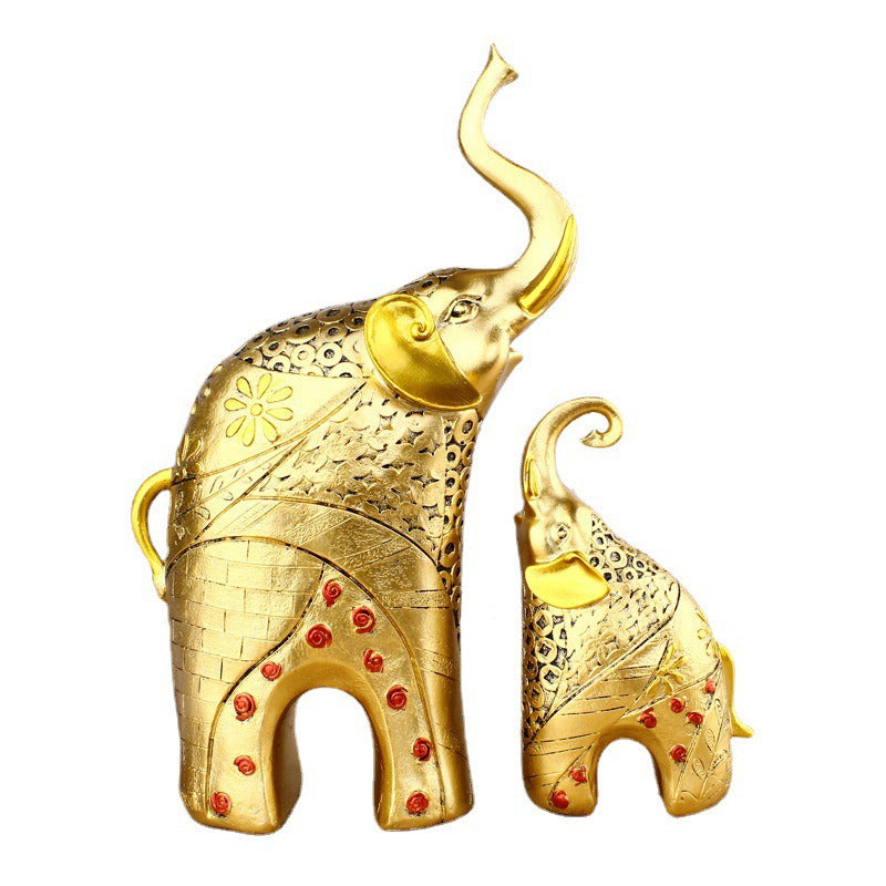 Elephant Figurines for Elegant Gold Living Room Decor