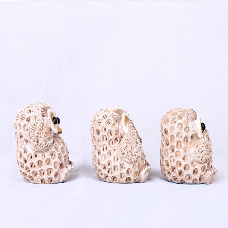 Owl Figurine Set for European-Style Tabletop Charm