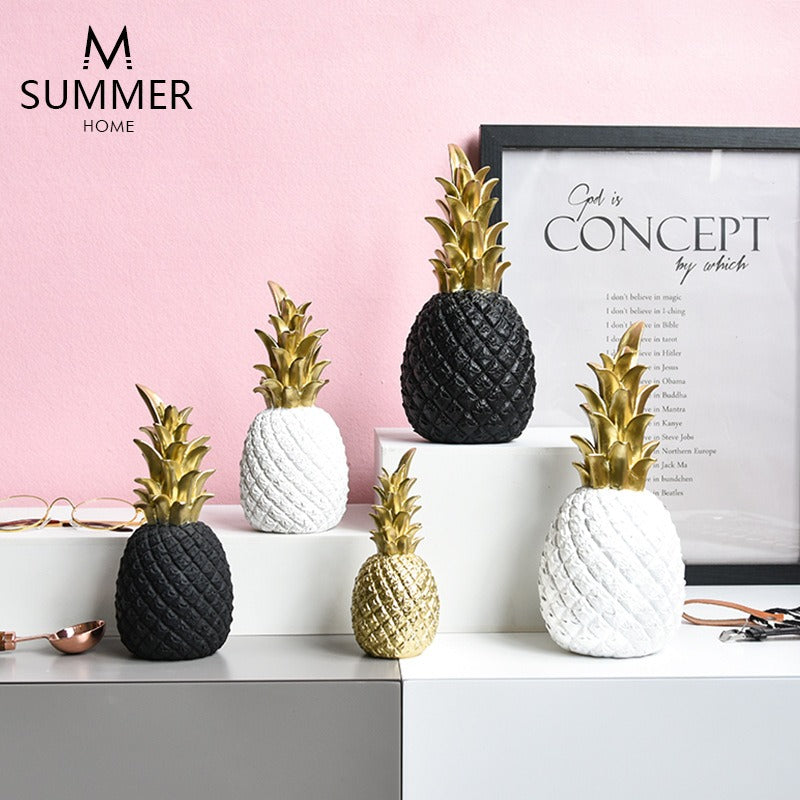 Resin Pineapple Sculpture for Luxury Tabletop Decor