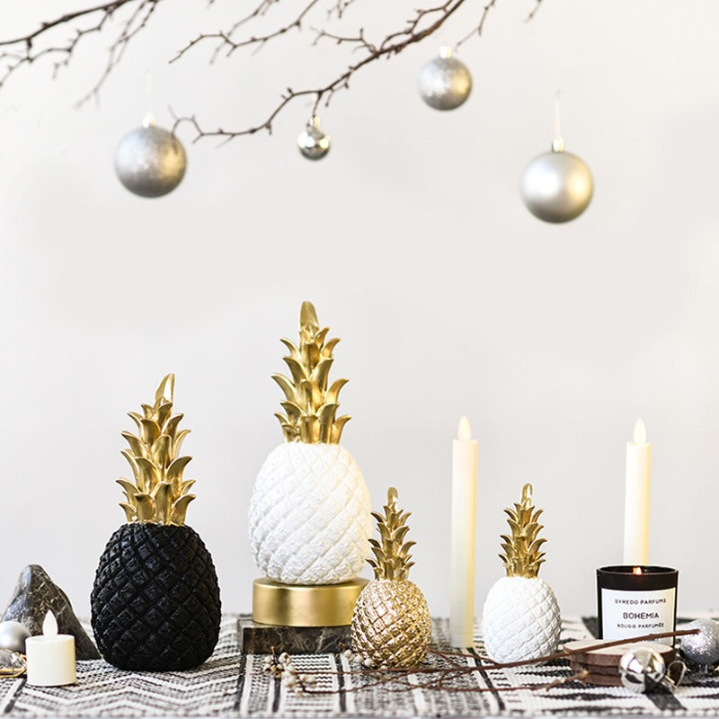 Resin Pineapple Sculpture for Luxury Tabletop Decor