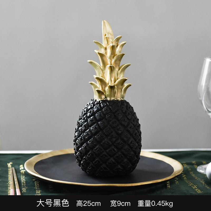 Resin Pineapple Sculpture for Luxury Tabletop Decor
