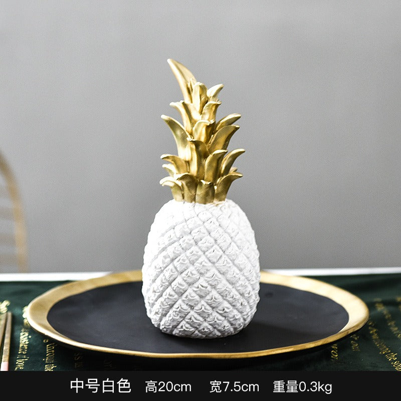 Resin Pineapple Sculpture for Luxury Tabletop Decor