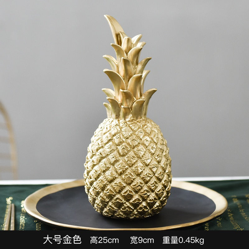 Resin Pineapple Sculpture for Luxury Tabletop Decor
