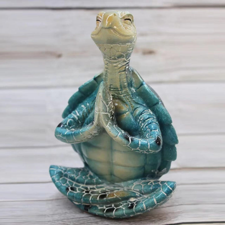 Meditating Sea Turtle Sculpture for Serene Coastal Decor