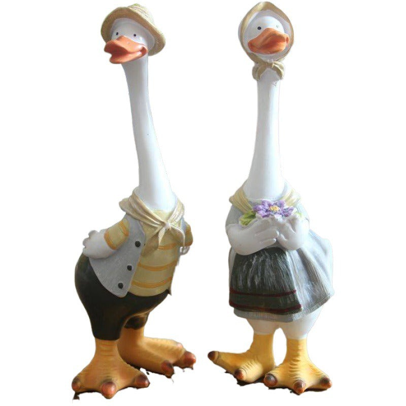 Resin Duck Figurines for Charming Tabletop Decor