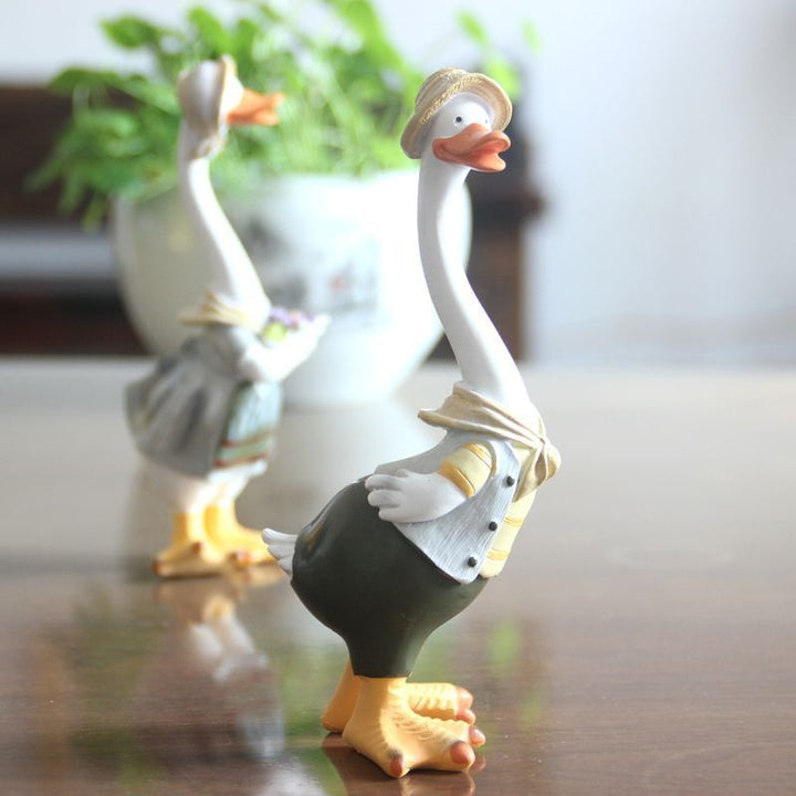 Resin Duck Figurines for Charming Tabletop Decor