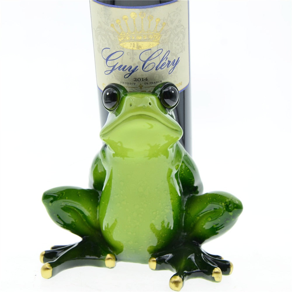 Resin Frog Wine Rack for Playful Tabletop Displays