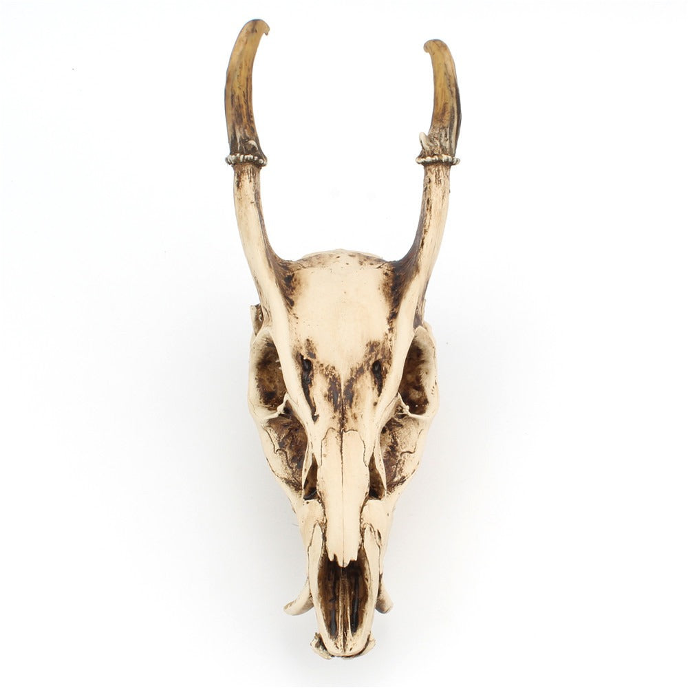 Resin Goat Skull Ornament for Gothic Display Decor