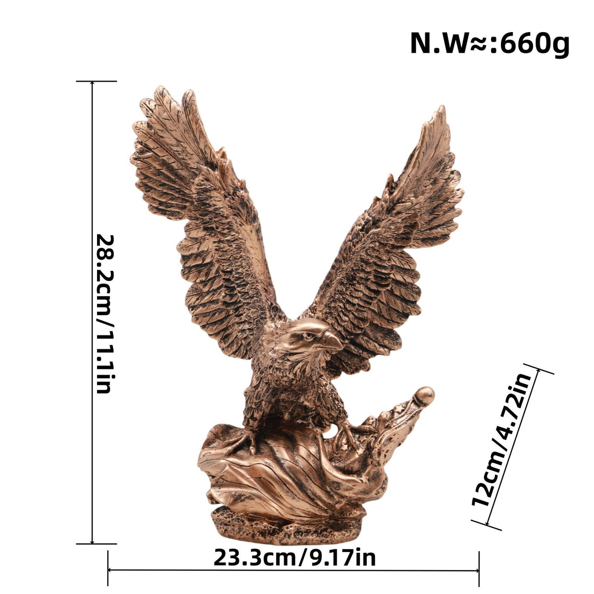 Eagle Sculpture Decor: Antique Bronze Statement Accent