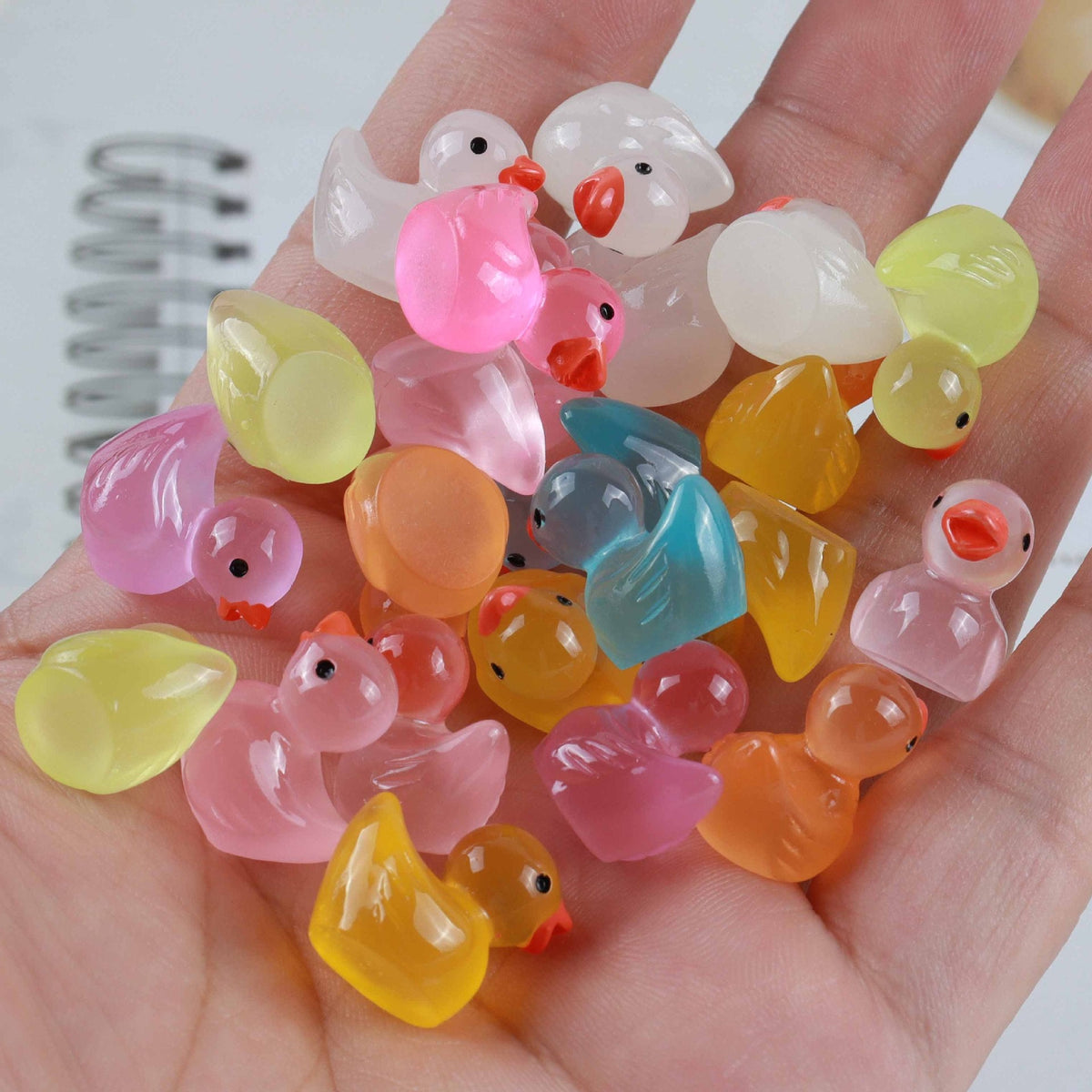 Luminous Mini Duck Charms for Playful DIY Decorations