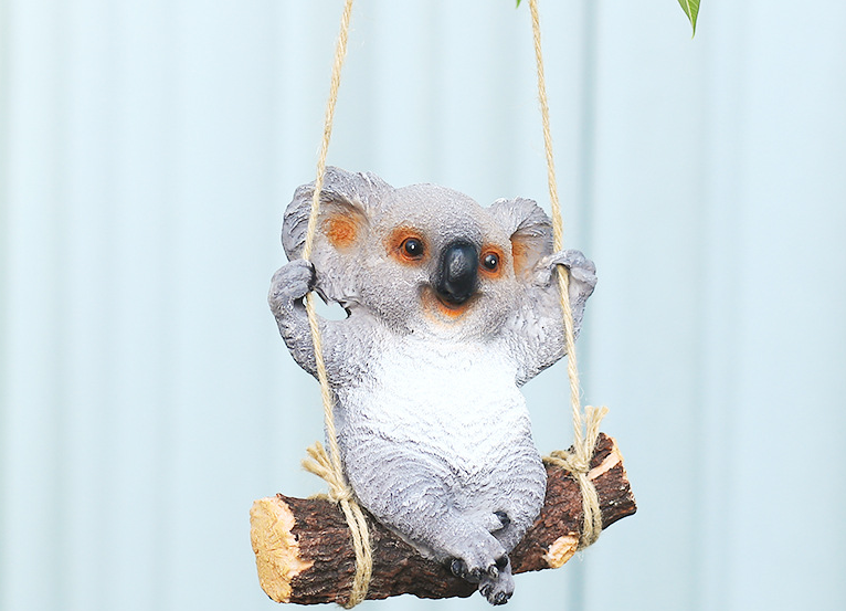 Koala Hanging Ornament for Whimsical Balcony Garden Decor
