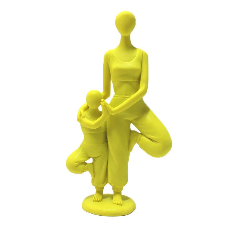 Parent-Child Yoga Sculptures | Playful Resin Decor
