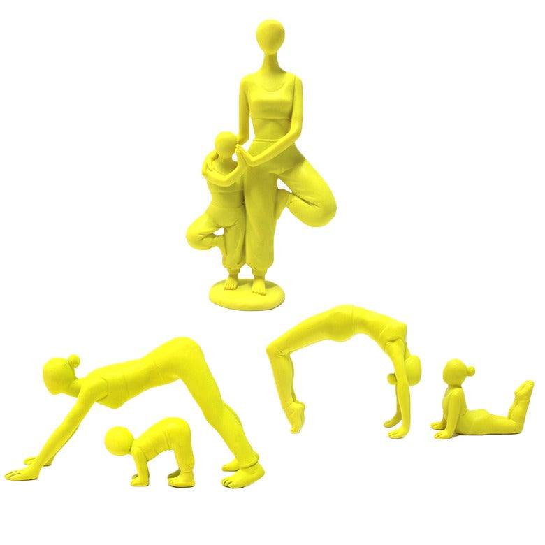 Parent-Child Yoga Sculptures | Playful Resin Decor