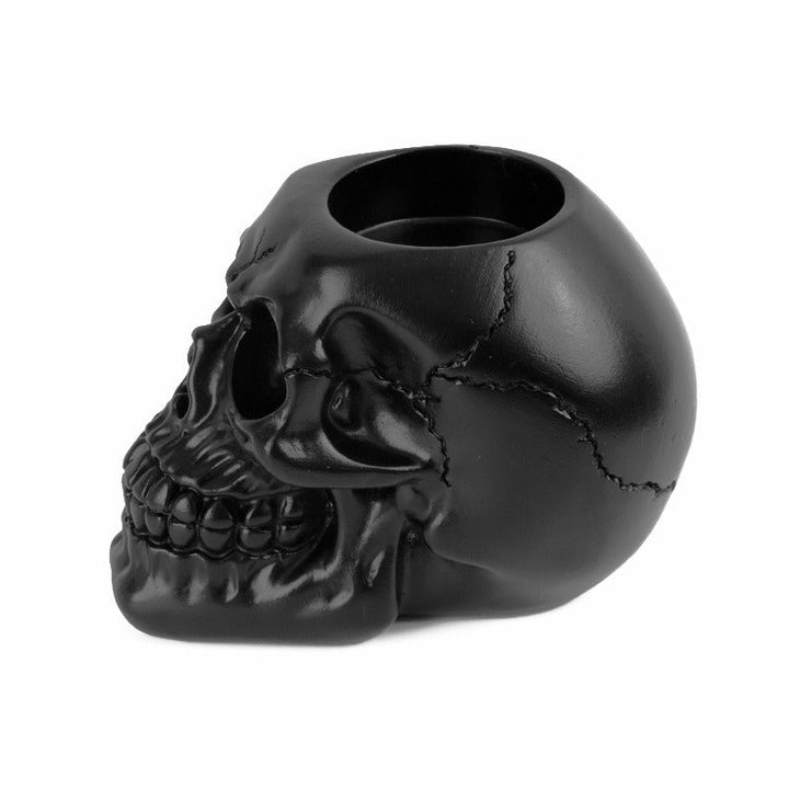 Resin Skull Candle Holder for Gothic Halloween Decor