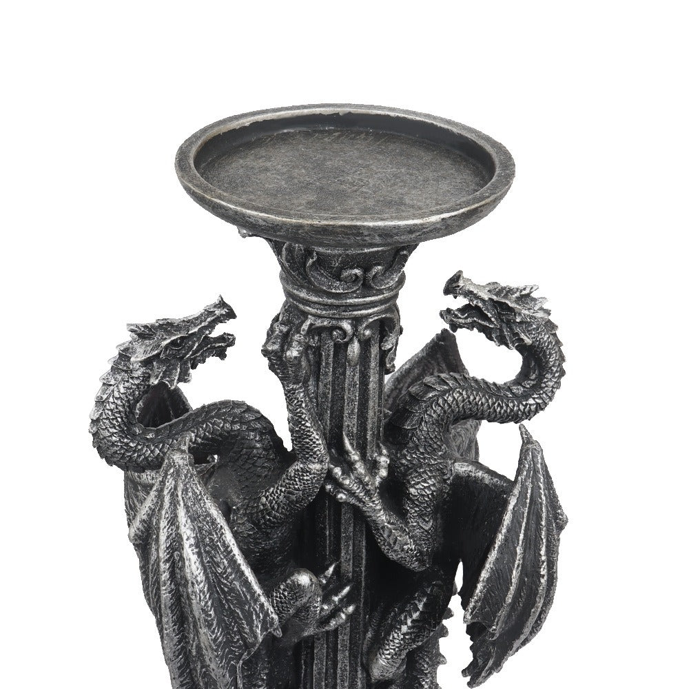 Resin Skull Candlestick Holder | Gothic Dragon Decor