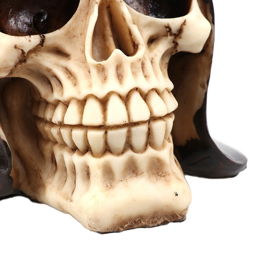Resin Skull Ornament: Gothic Pilot Display Accent