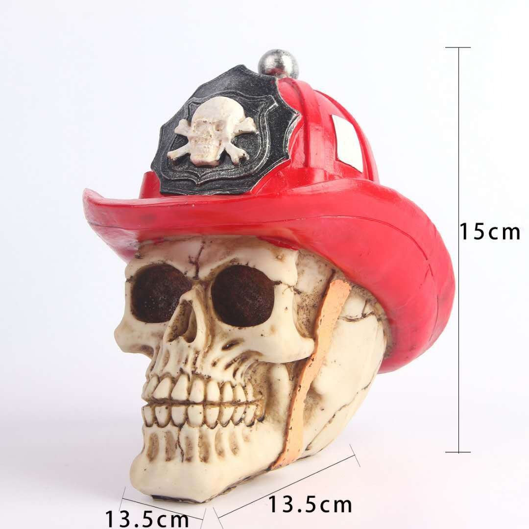 Resin Skull Hat Ornament for a Gothic Focal Point