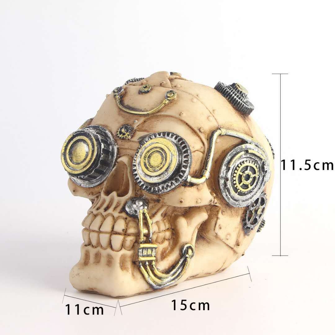 Mechanical Skull Decor for Steampunk Gothic Displays