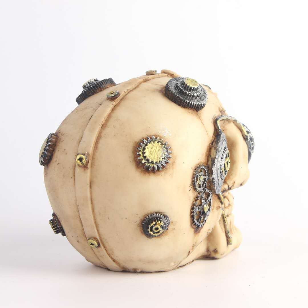 Mechanical Skull Decor for Steampunk Gothic Displays