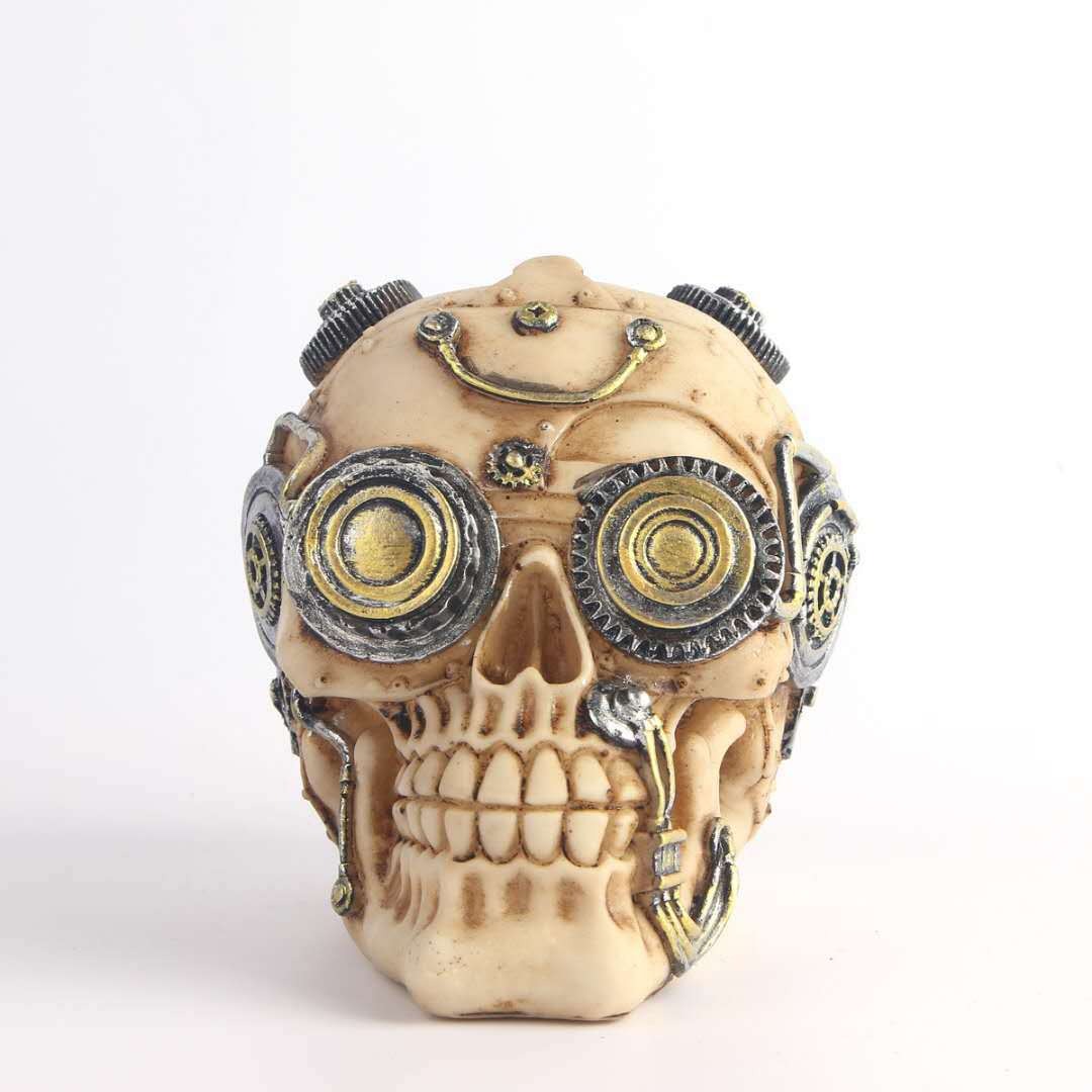 Mechanical Skull Decor for Steampunk Gothic Displays