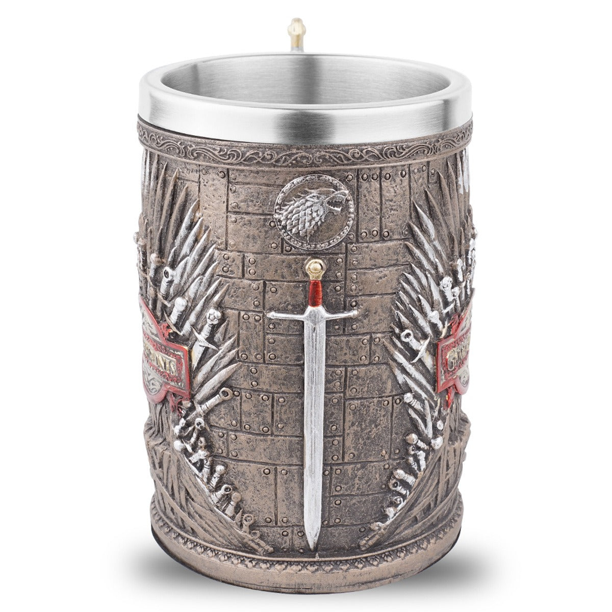 Resin Skull Mug Ornament for Medieval Fantasy Decor