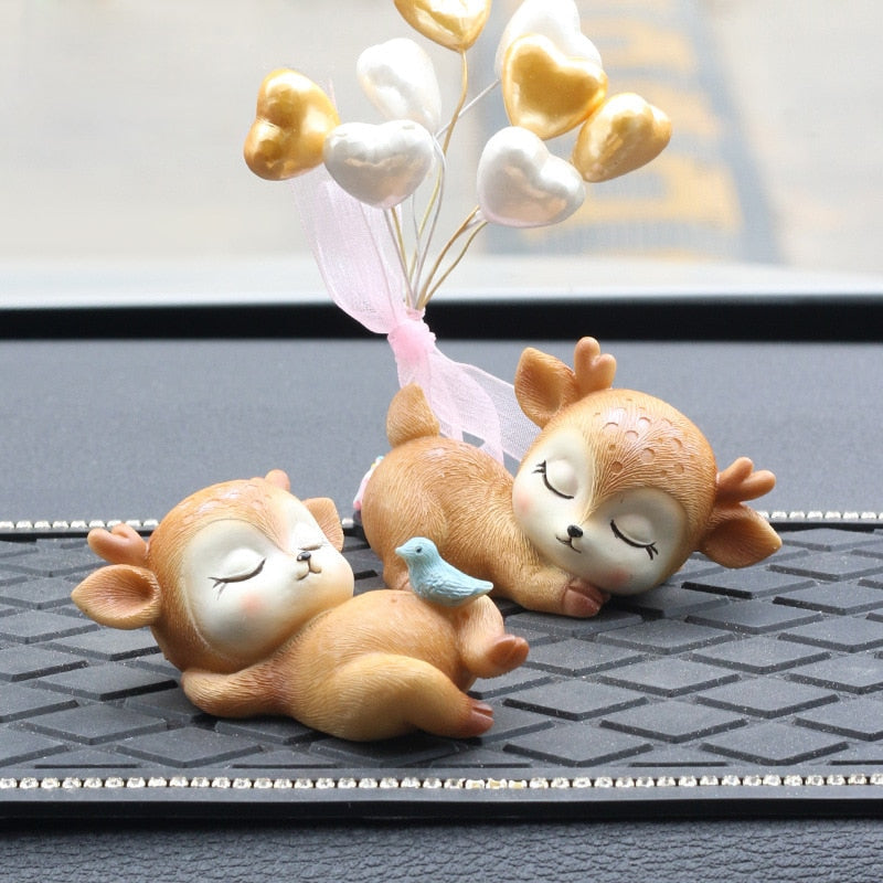 Resin Sleeping Deer Christmas Ornament for Cozy Decor