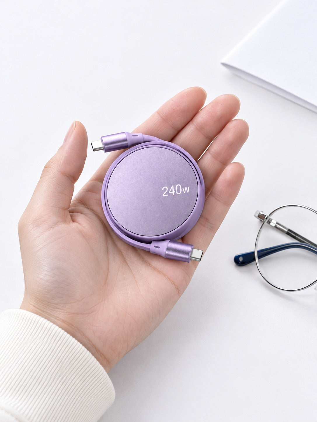 Retractable 240W USB-C Fast Charging Cable for Laptops